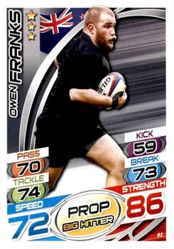 2015 Topps Rugby Attax #91 Owen Franks Front